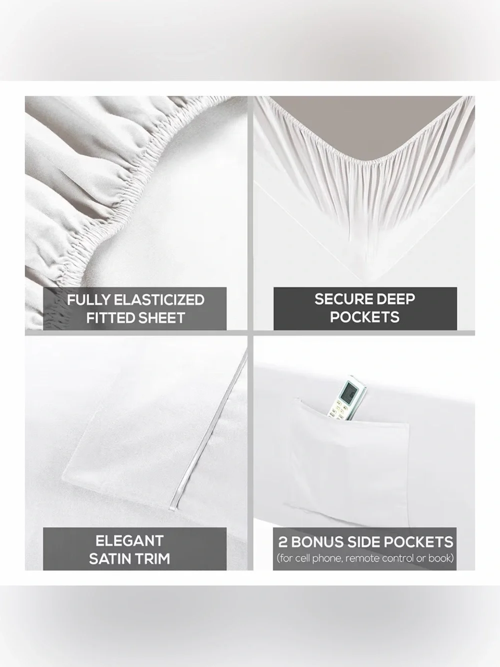 Mueller Home Premium Hotel Collection Queen Sheet Set - White